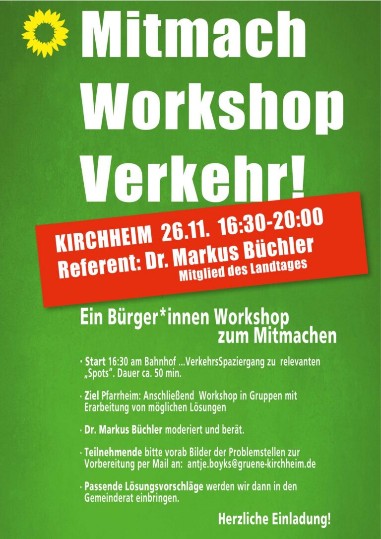 Mitmach Workshop Verkehr – Wegen Corona verschoben auf Frühjahr/Sommer 2022!!!